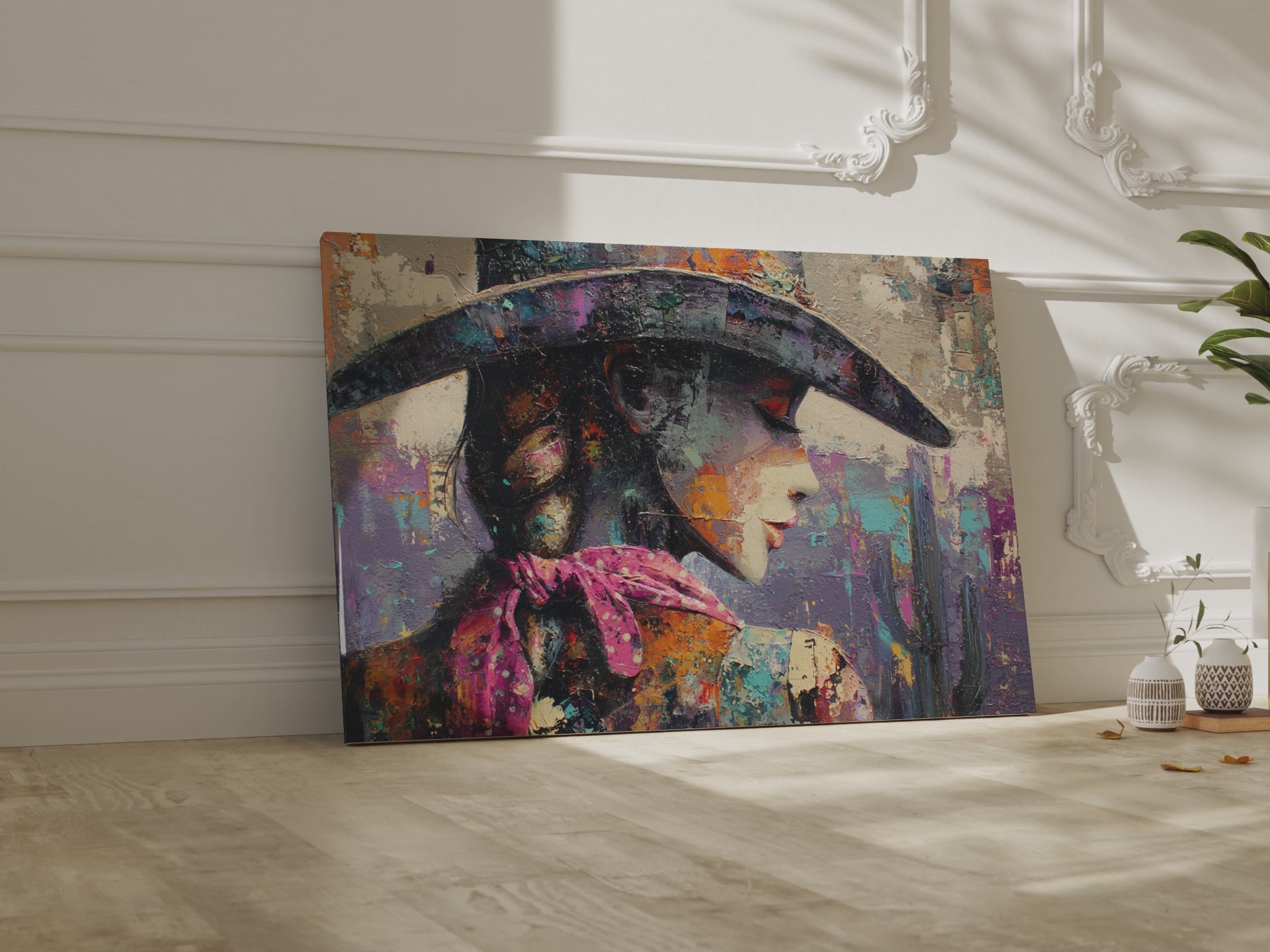 Abstract Western Cowgirl Canvas Print – short video of the print
