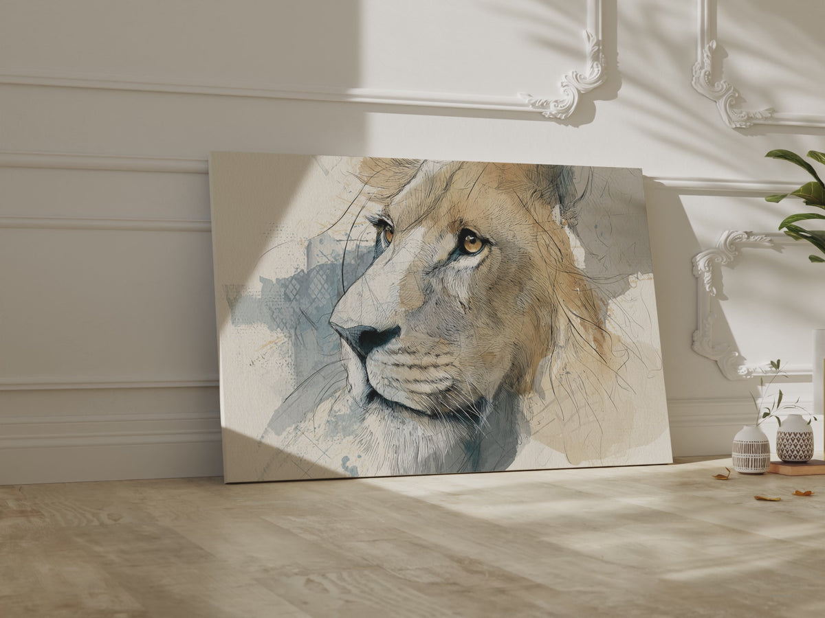 Lion Portrait Canvas Wall Art – short video of the print