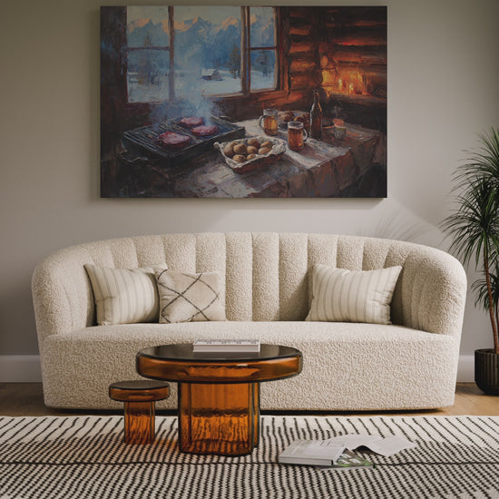 Rocky Mountain Lodge Canvas Print – short video of the print
