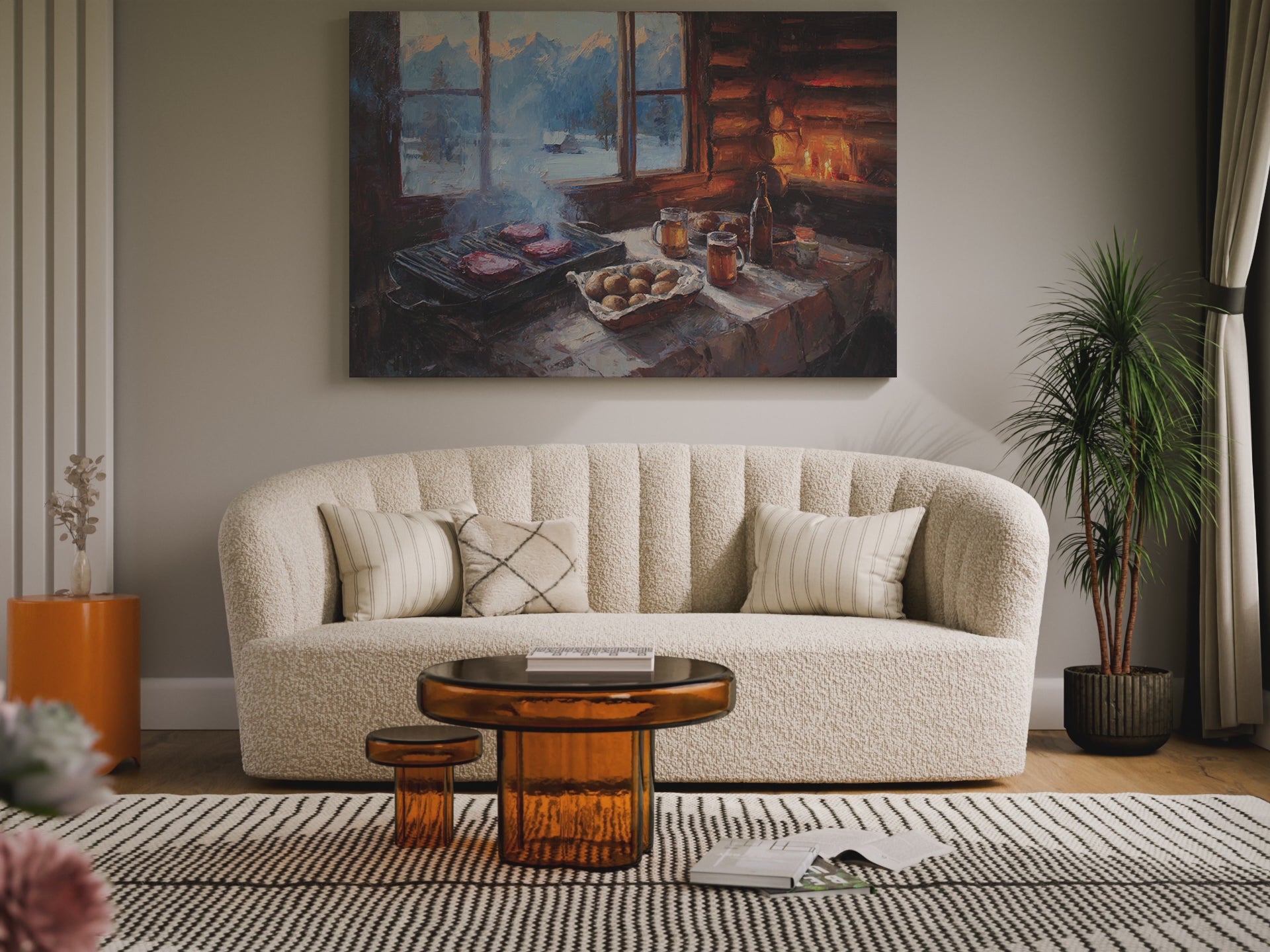 Rocky Mountain Lodge Canvas Print – short video of the print