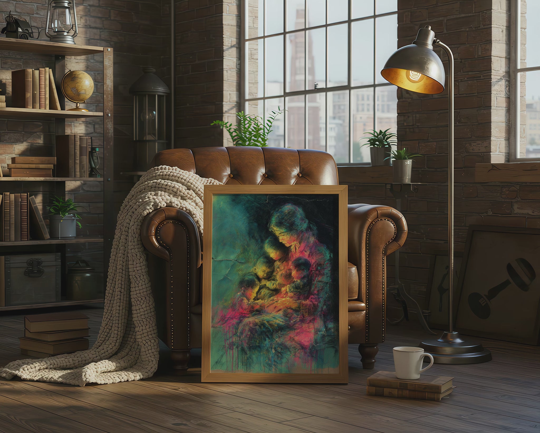 Mother & Children Abstract Canvas Art – short video of the print