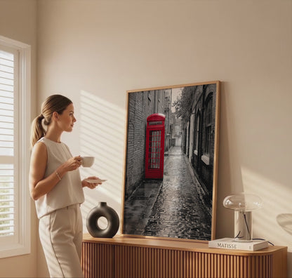 Red Phone Booth London Street Art Canvas Print – short video of the print