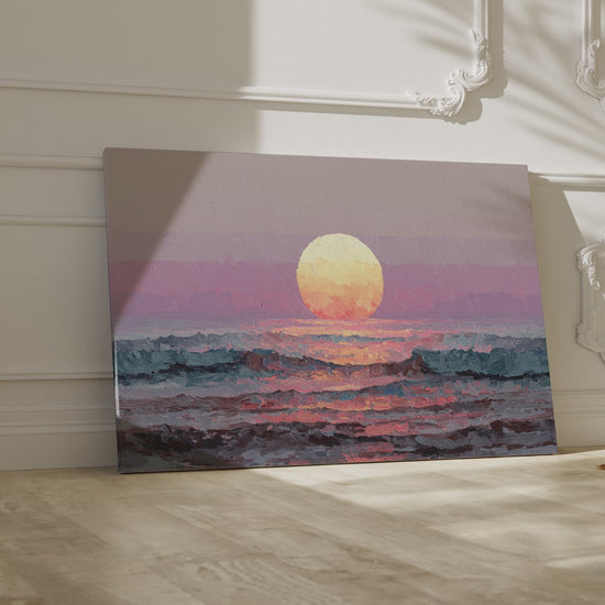 Vintage Coastal Sunset Canvas Wall Art – short video of the print
