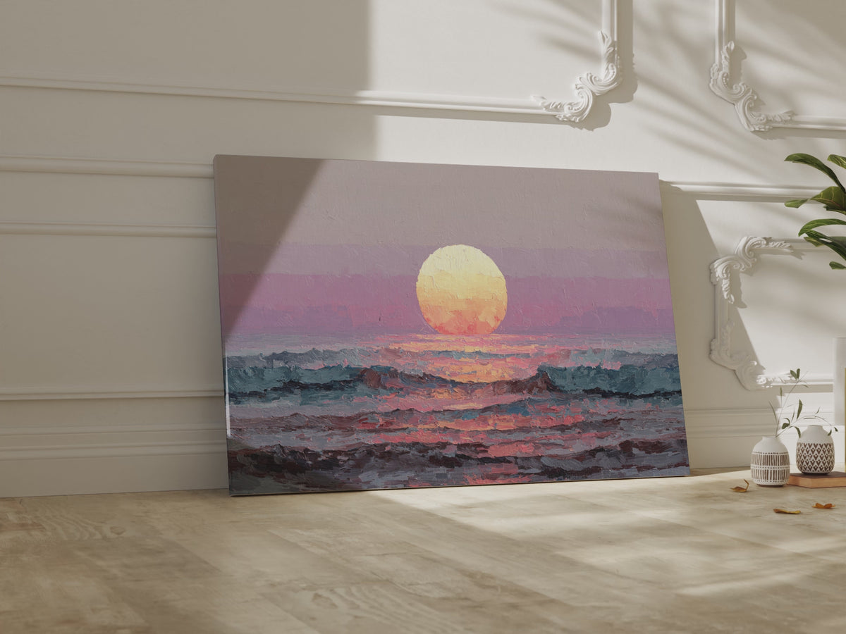 Vintage Coastal Sunset Canvas Wall Art – short video of the print