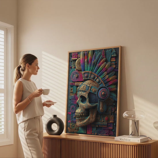 Mexican Sugar Skull Canvas Wall Art – short video of the print