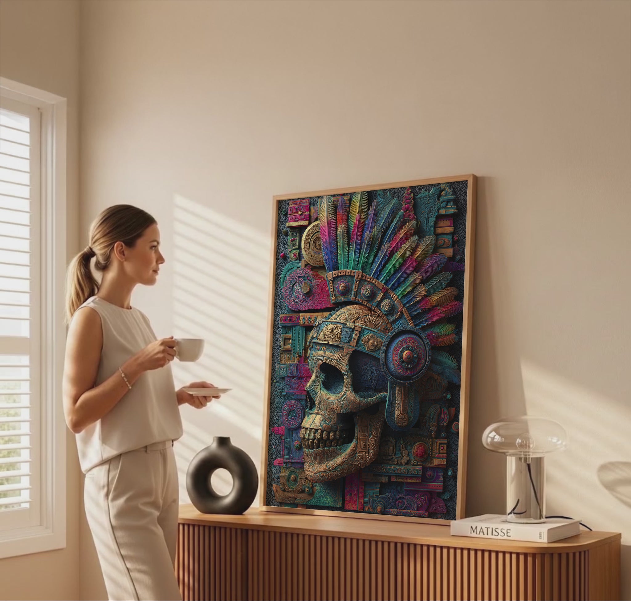 Mexican Sugar Skull Canvas Wall Art – short video of the print