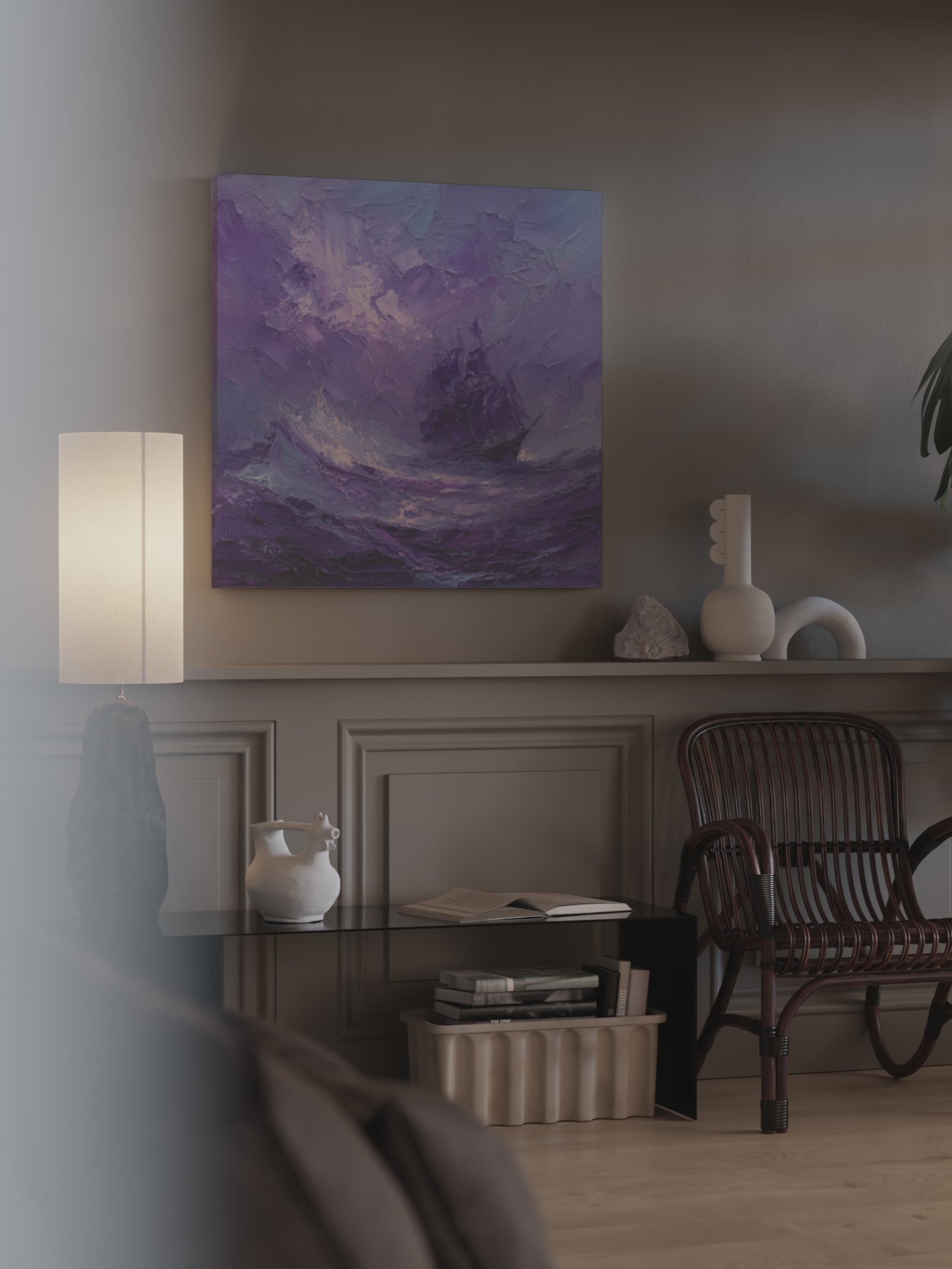 Abstract Purple Seascape Canvas Art – short video of the print