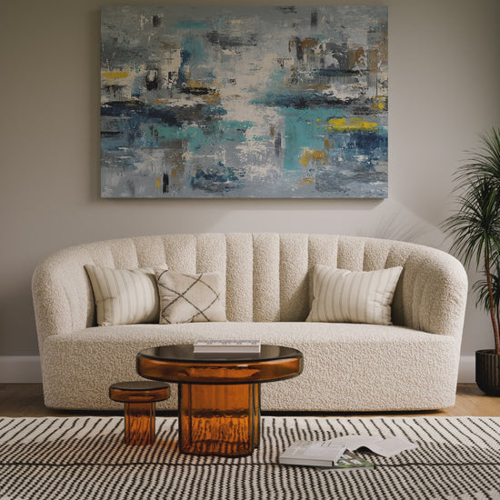 Abstract Blue Gray Canvas Wall Art – short video of the print