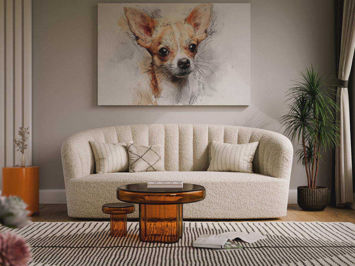 Chihuahua Portrait Canvas Wall Art – short video of the print