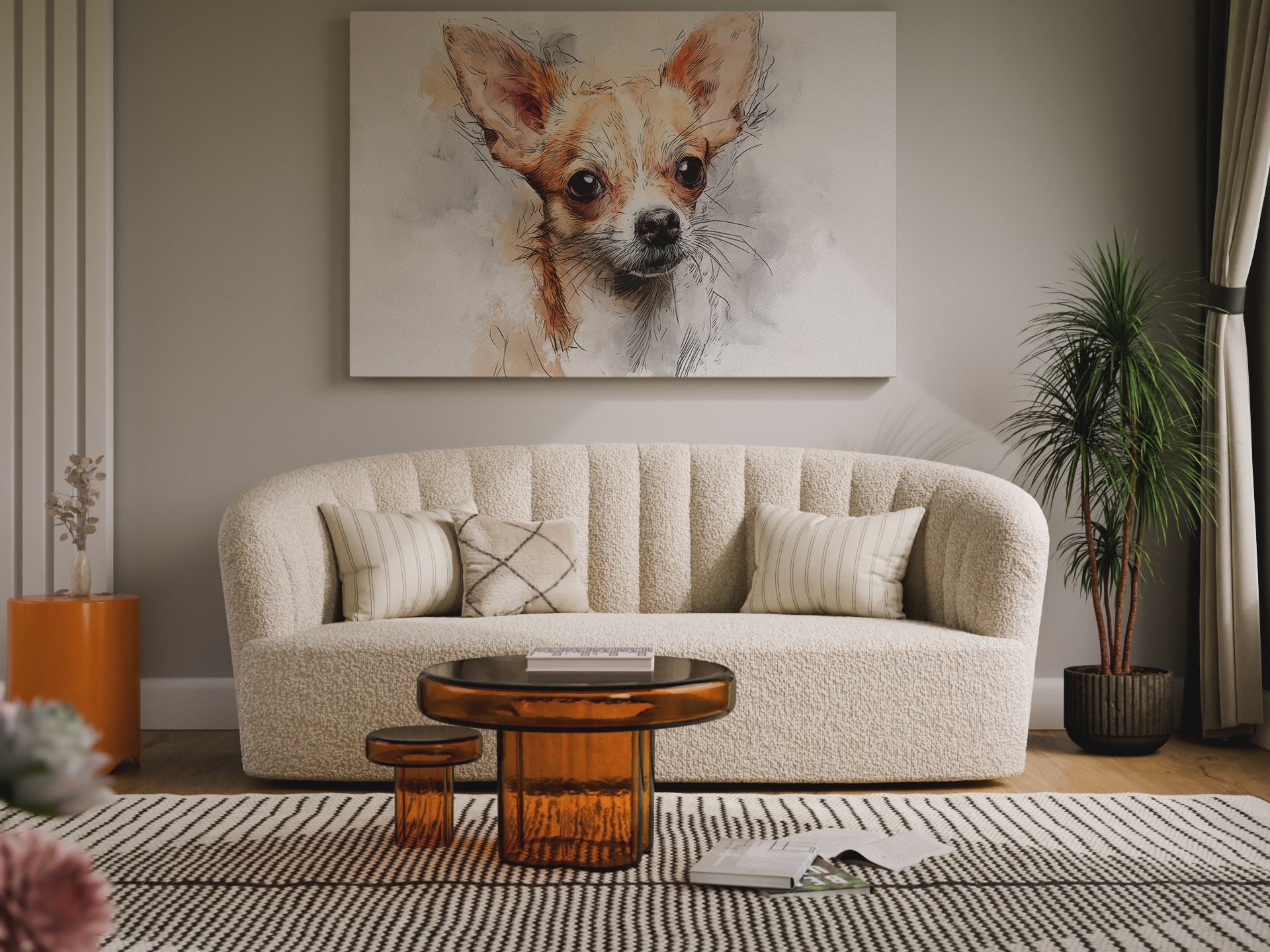Chihuahua Portrait Canvas Wall Art – short video of the print