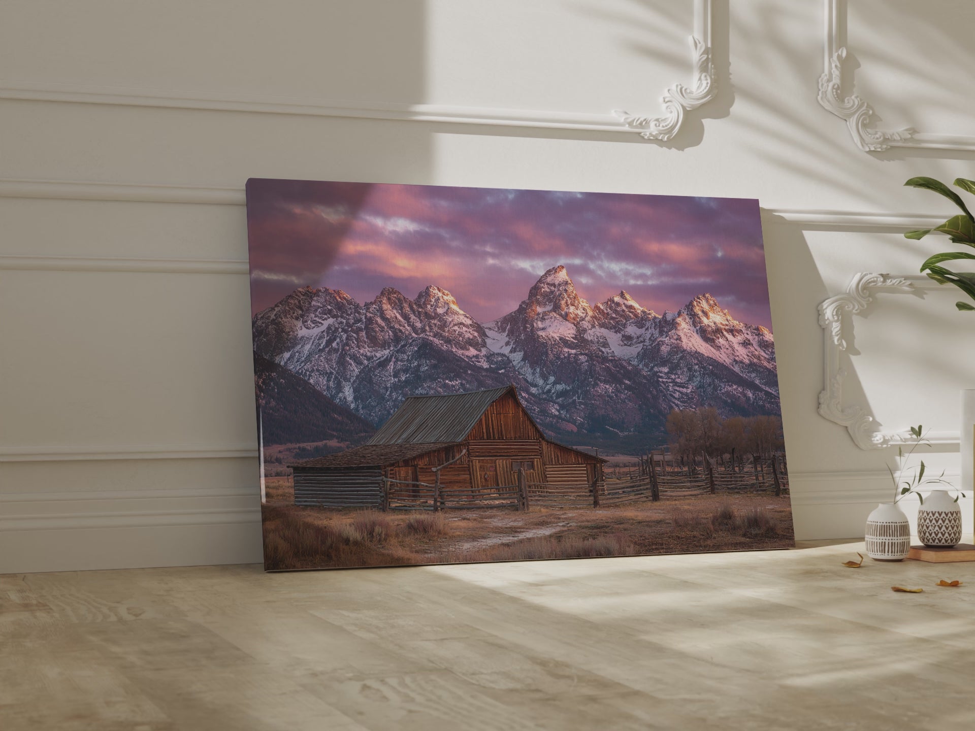 Rustic Mountain Barn Canvas Wall Art – short video of the print