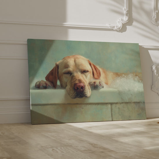 Labrador Retriever Bath Canvas Wall Art – short video of the print