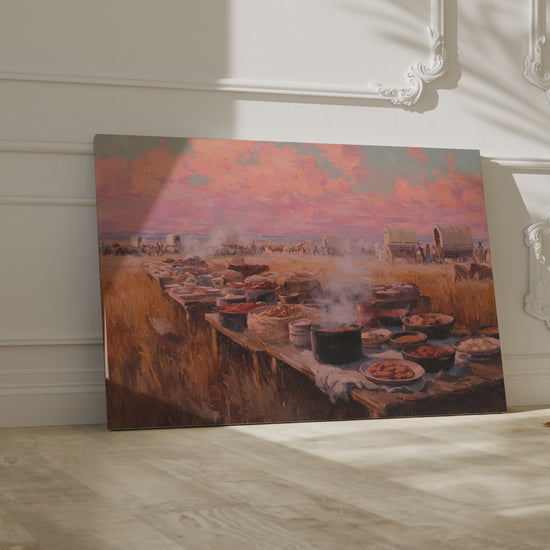 Western Chuckwagon Dinner Canvas Art – short video of the print