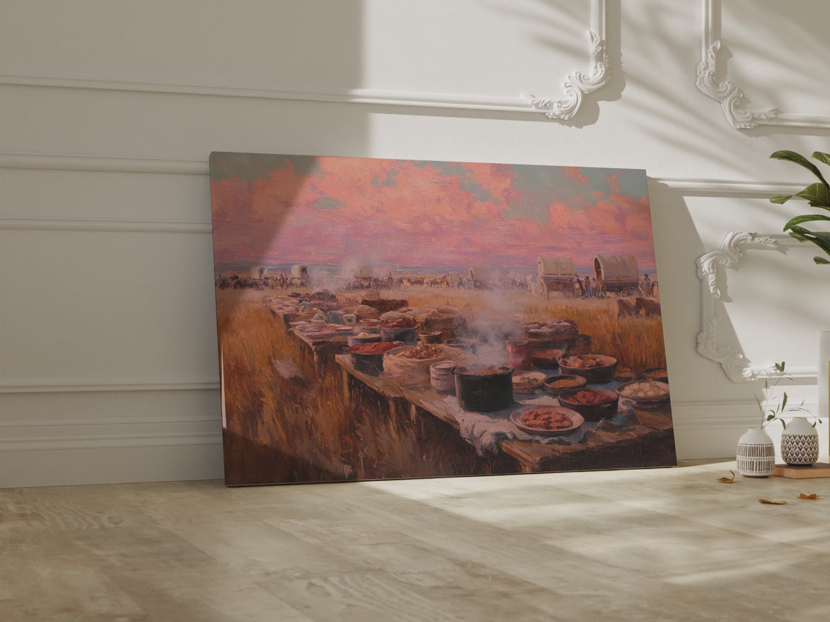 Western Chuckwagon Dinner Canvas Art – short video of the print