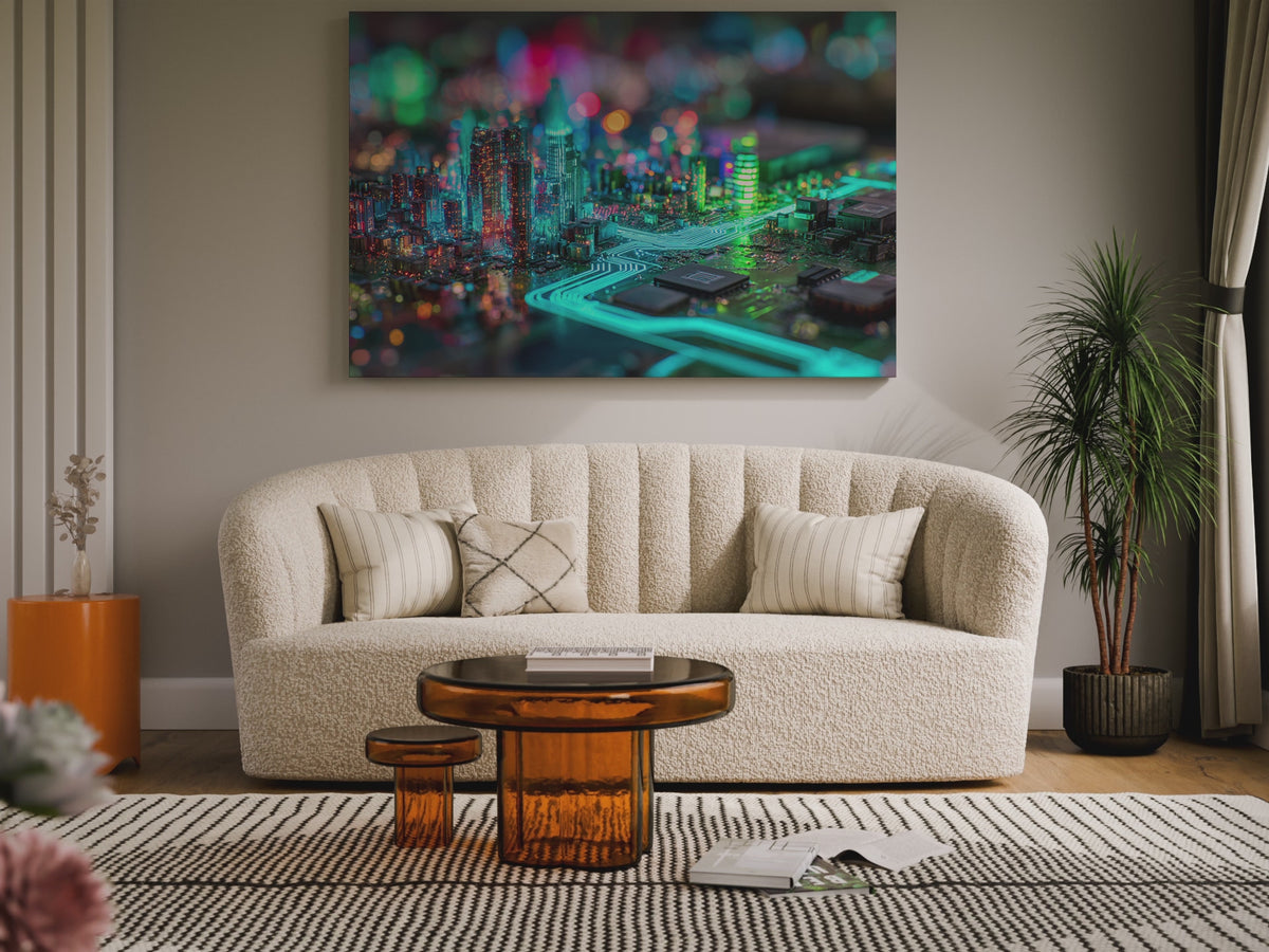 Cyberpunk Circuit Board Canvas Print – short video of the print
