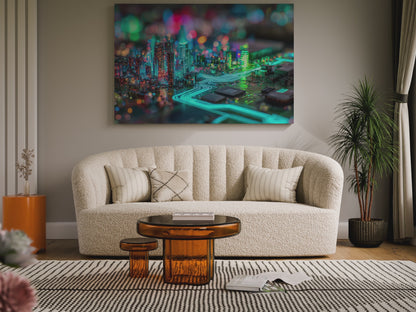 Cyberpunk Circuit Board Canvas Print – short video of the print