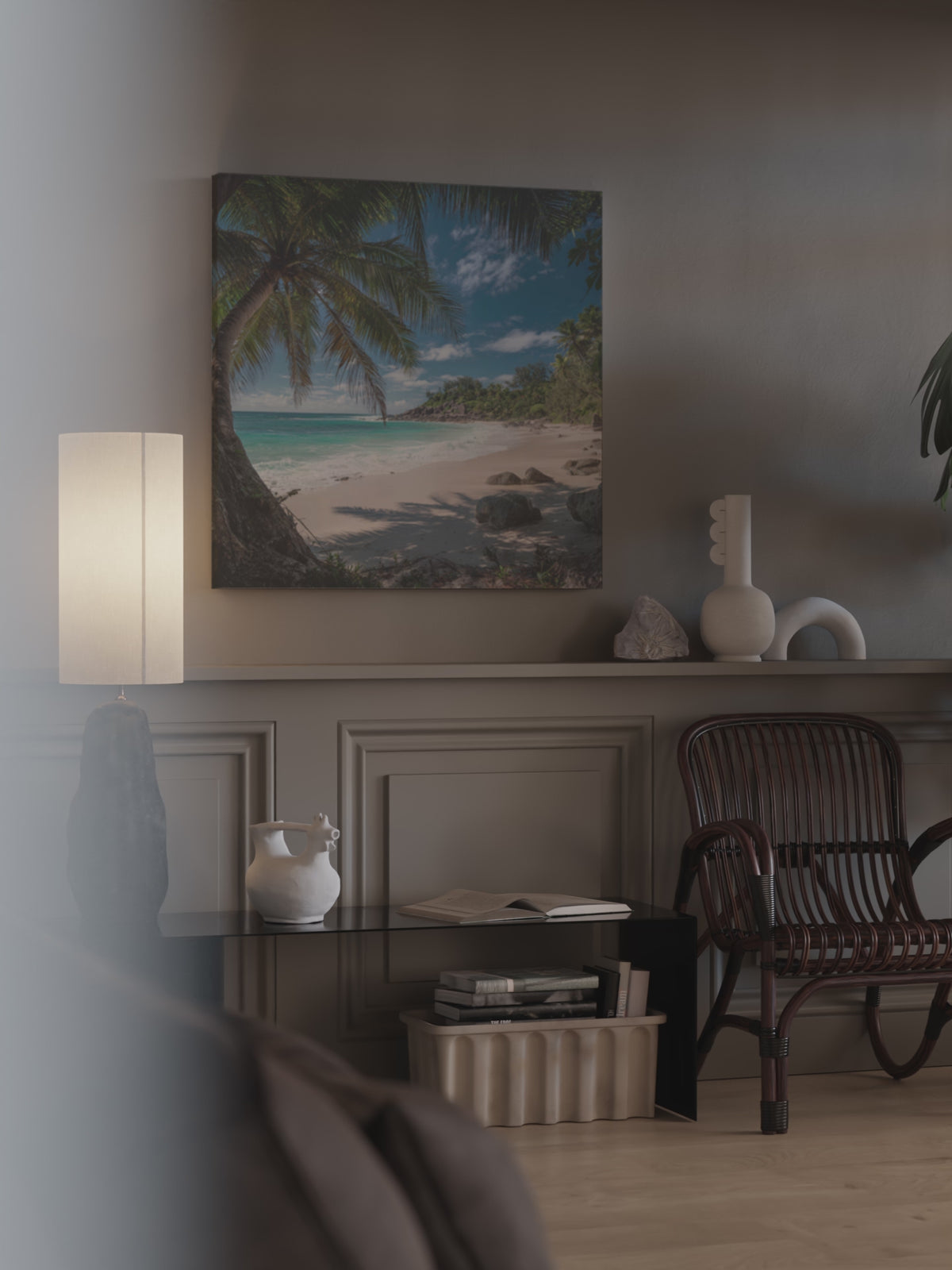 Tropical Beach Palm Tree Canvas Wall Art – short video of the print