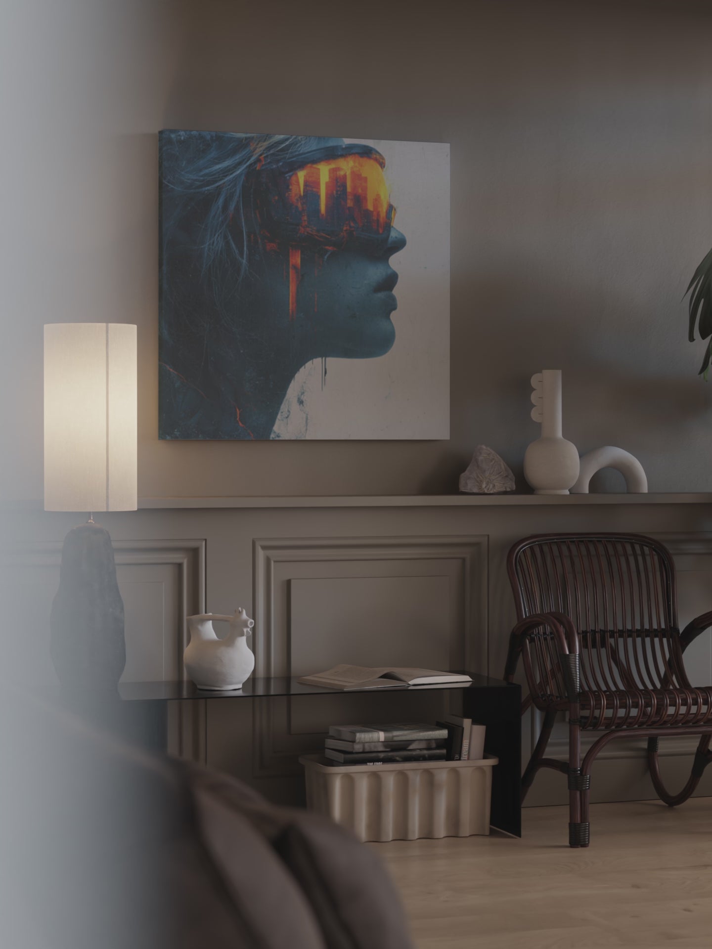 Futuristic Woman Portrait Canvas – short video of the print