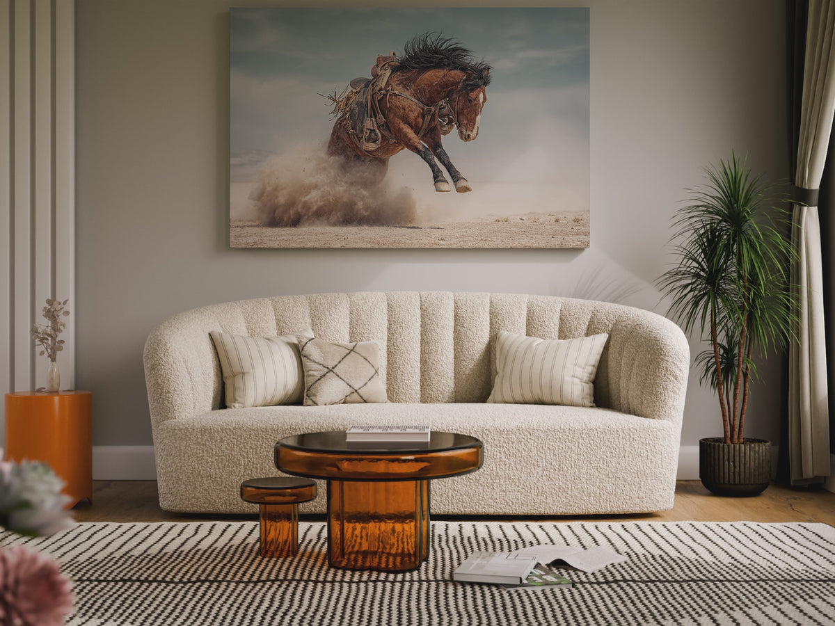 Western Bucking Horse Canvas Art – short video of the print