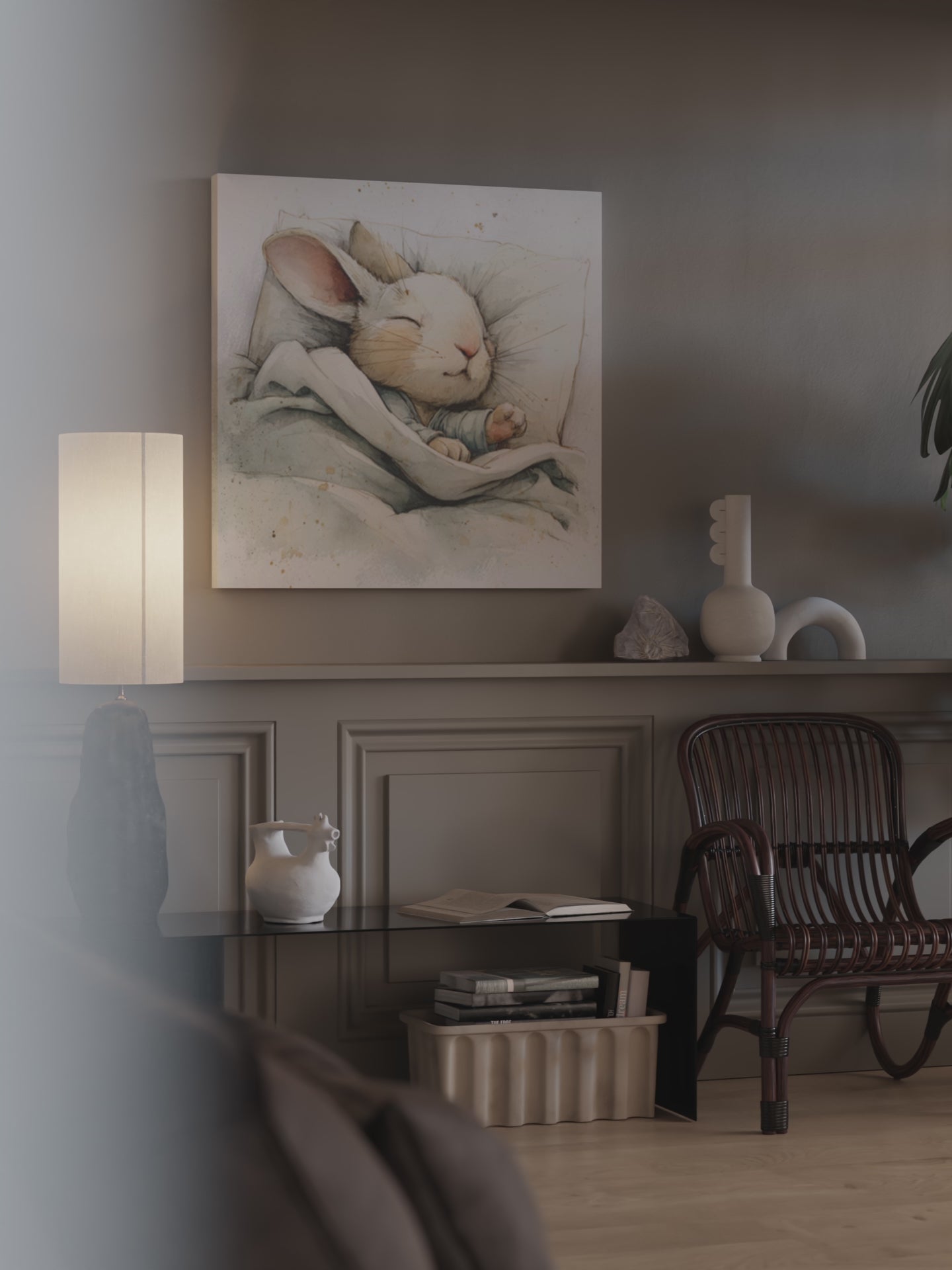 Sleeping Rabbit Canvas Print – short video of the print