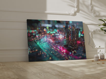 Futuristic Circuit Board City Canvas Print – short video of the print