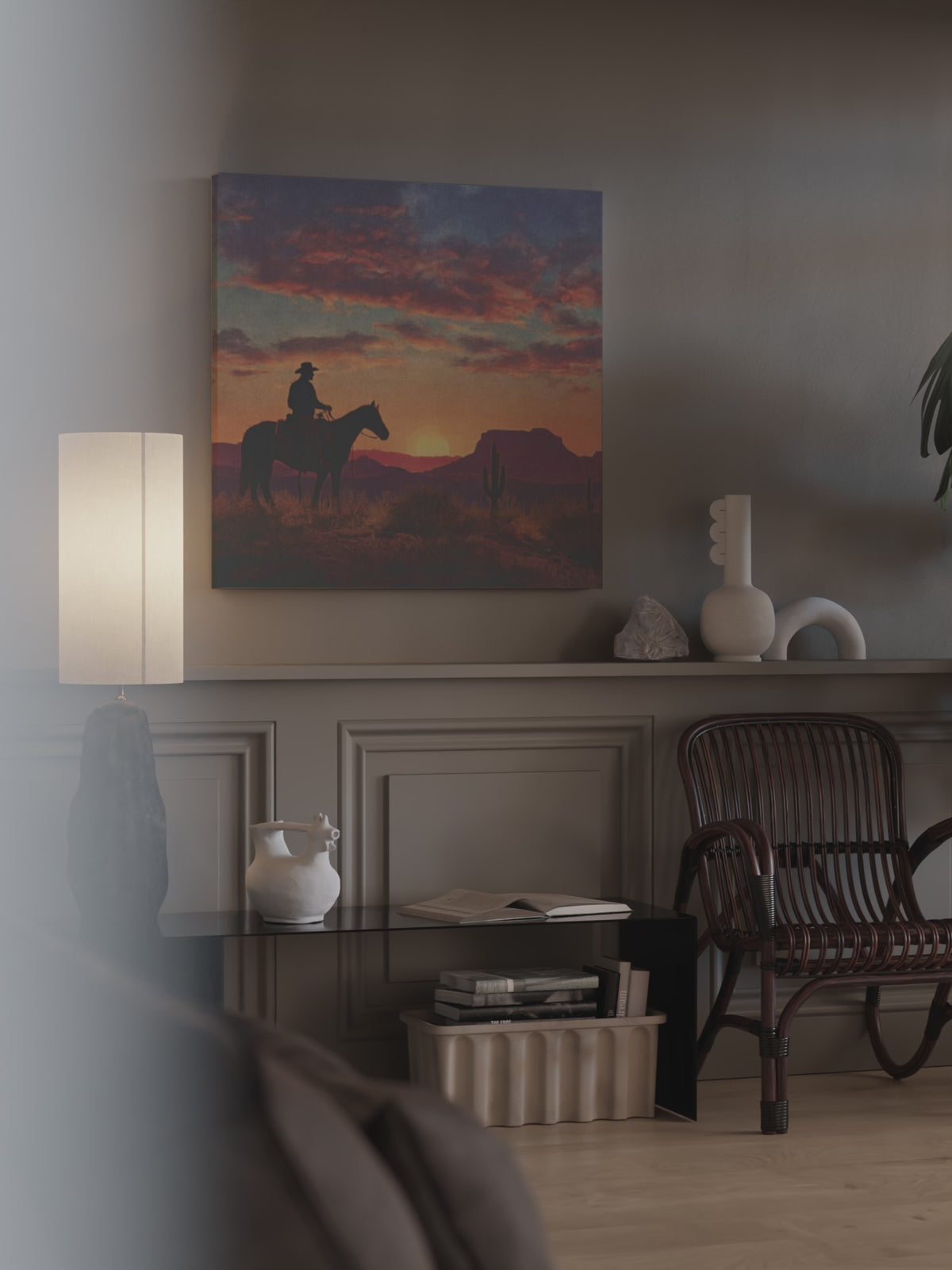 Western Cowboy Silhouette Canvas Art – short video of the print