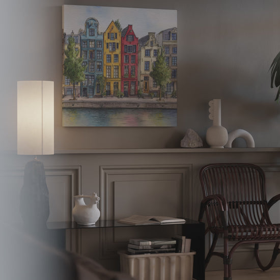 Amsterdam Canal Houses Watercolor Print – short video of the print