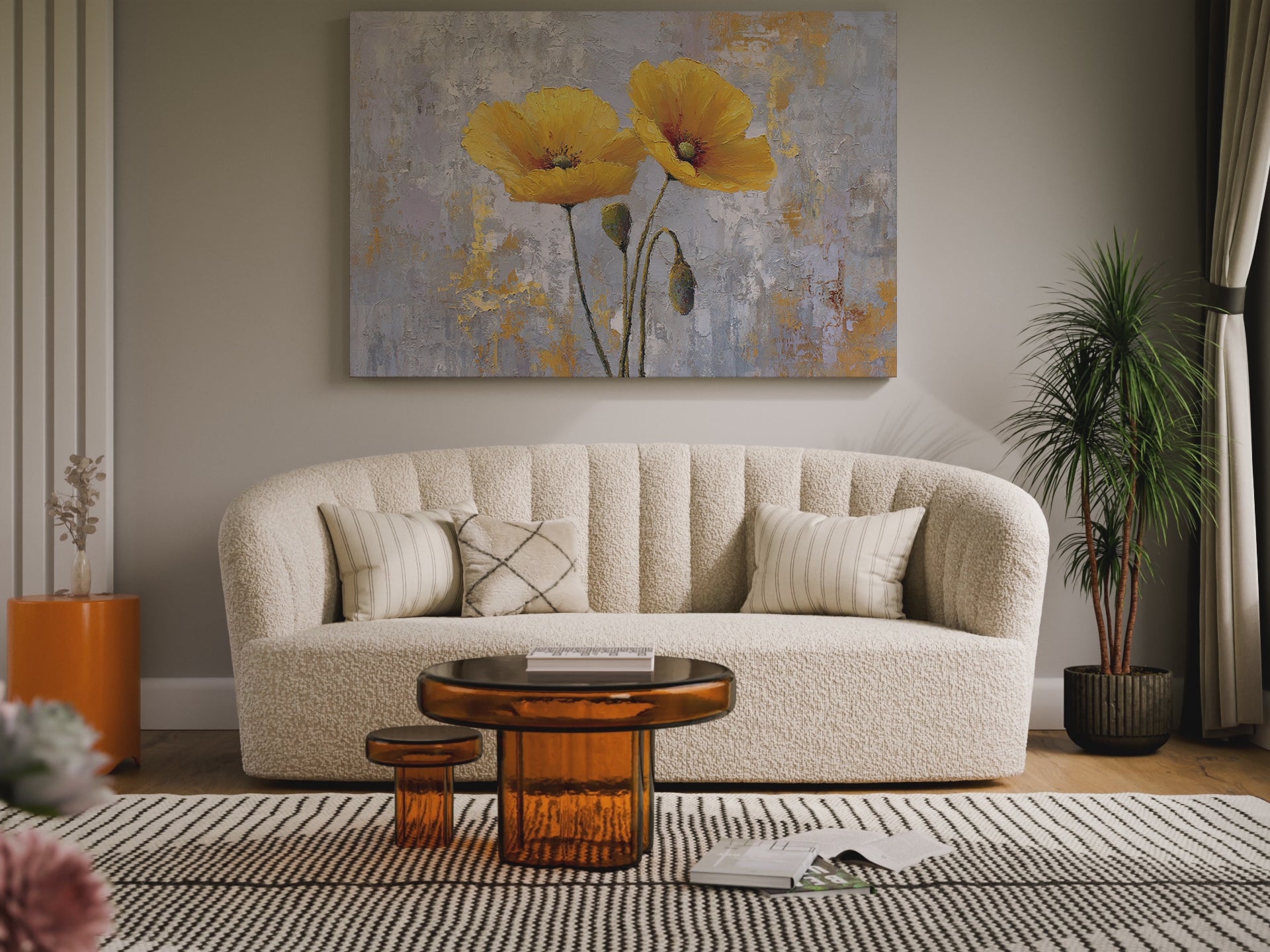 Yellow Poppy Canvas Wall Art – short video of the print