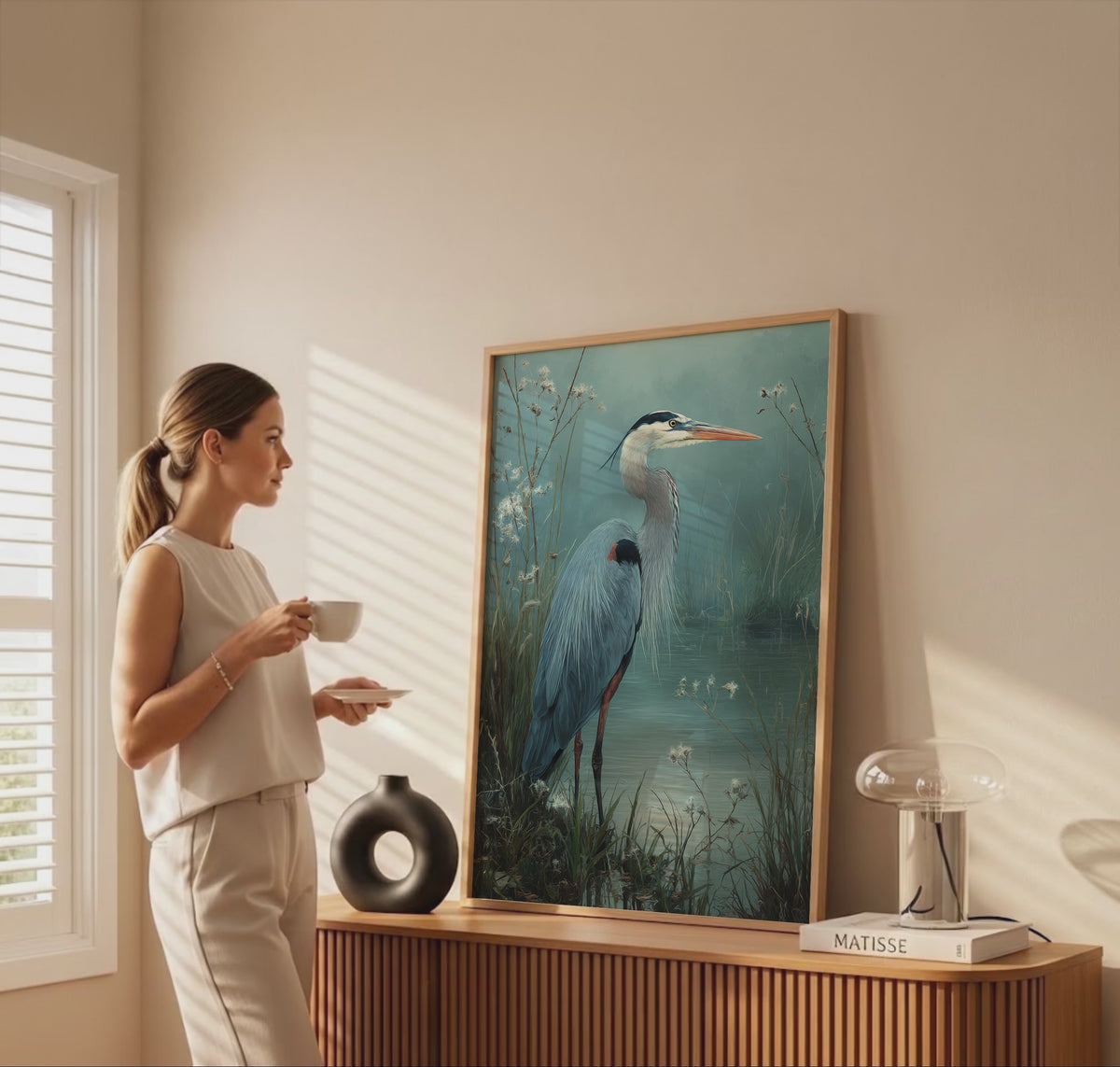 Great Blue Heron Canvas Print – short video of the print