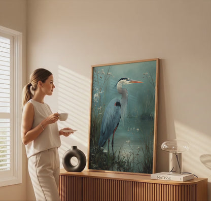 Great Blue Heron Canvas Print – short video of the print