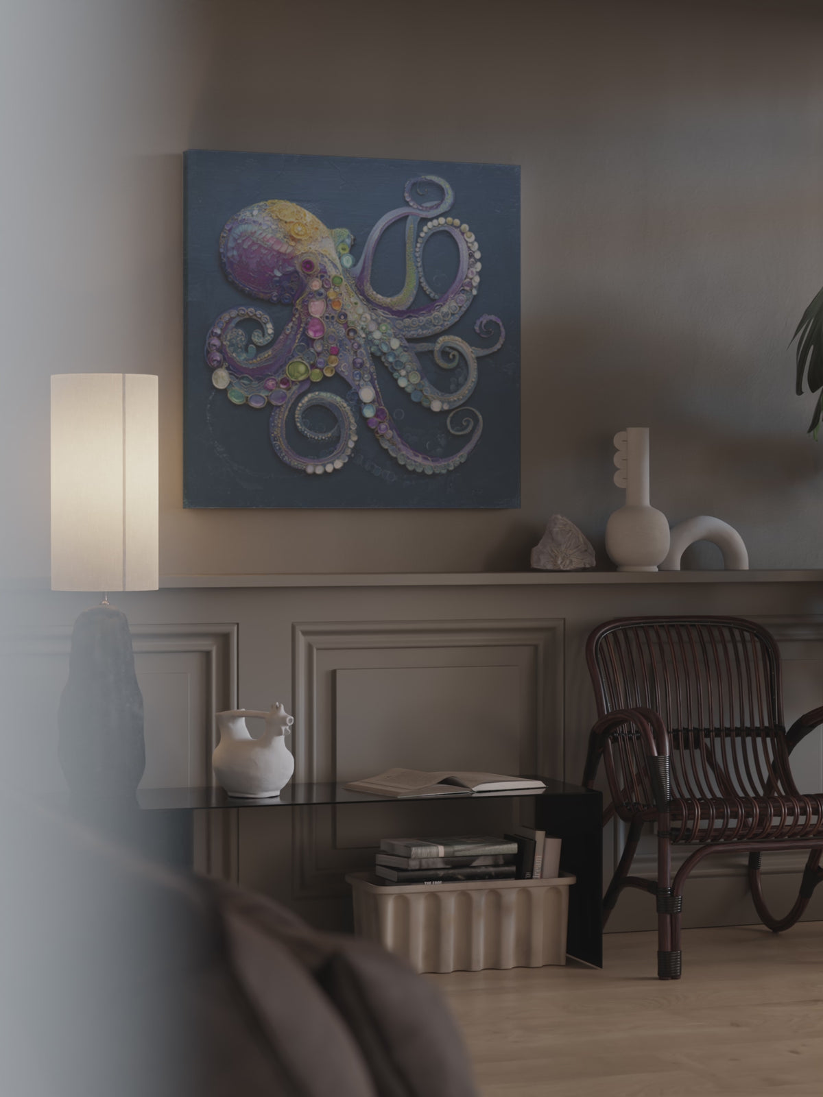 Decorative Octopus Canvas Wall Art – short video of the print