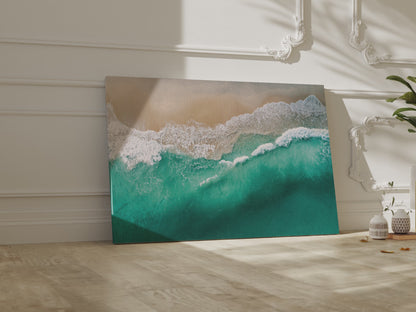 Aerial Ocean Waves Canvas Wall Art – short video of the print