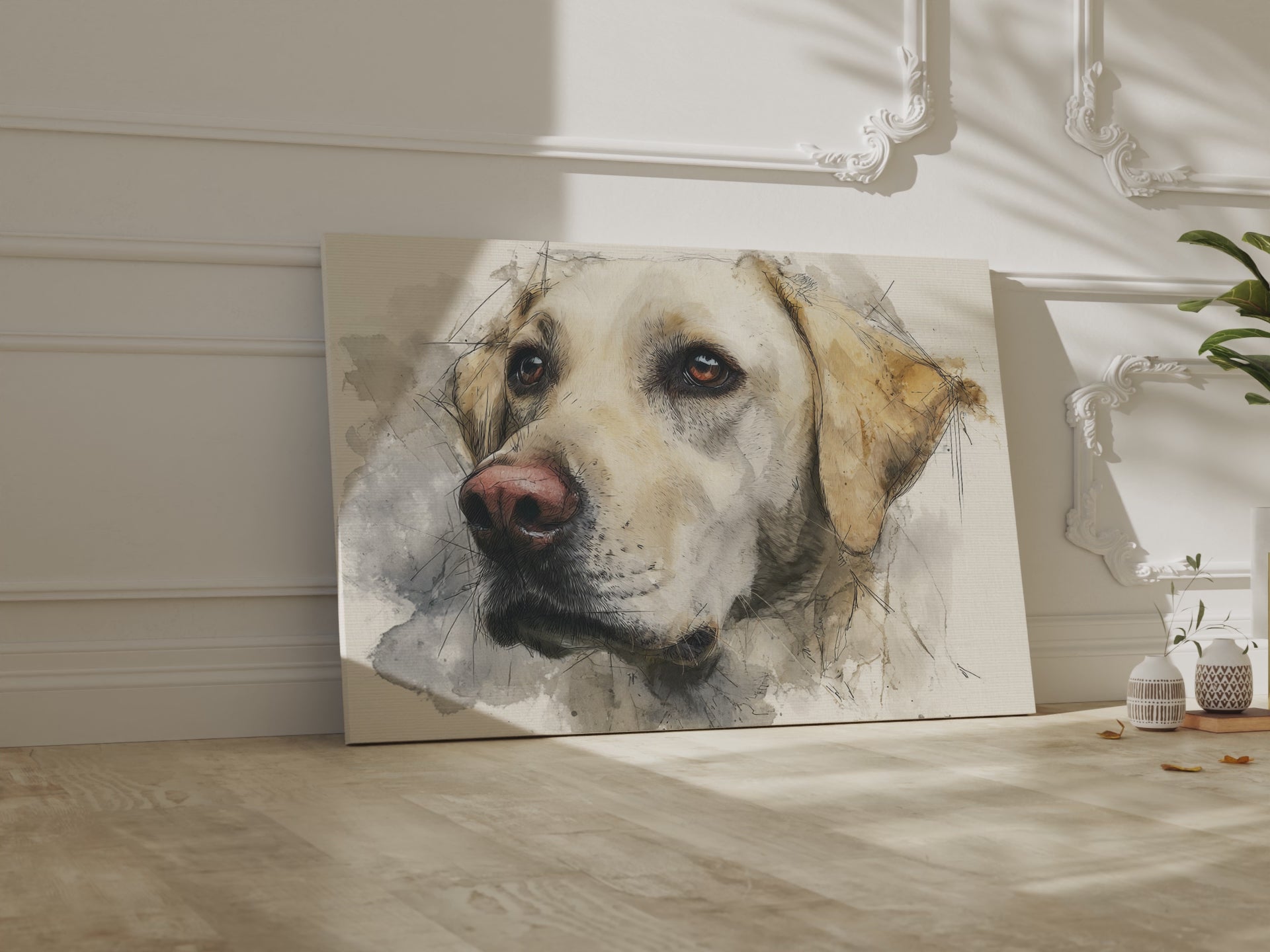 Labrador Dog Portrait Canvas Print – short video of the print