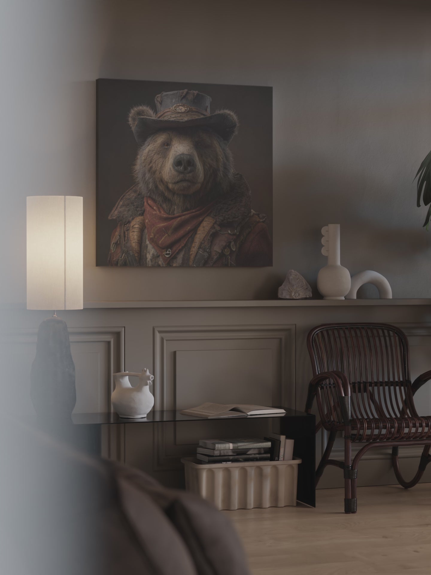Western Bear Canvas Print – short video of the print