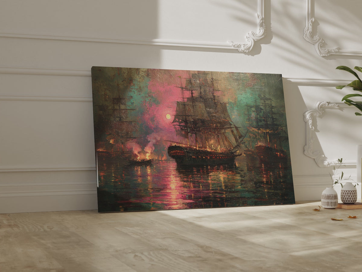 Naval Battle Canvas Print – short video of the print