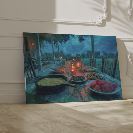Southern Farmstead Dinner Canvas Print – short video of the print