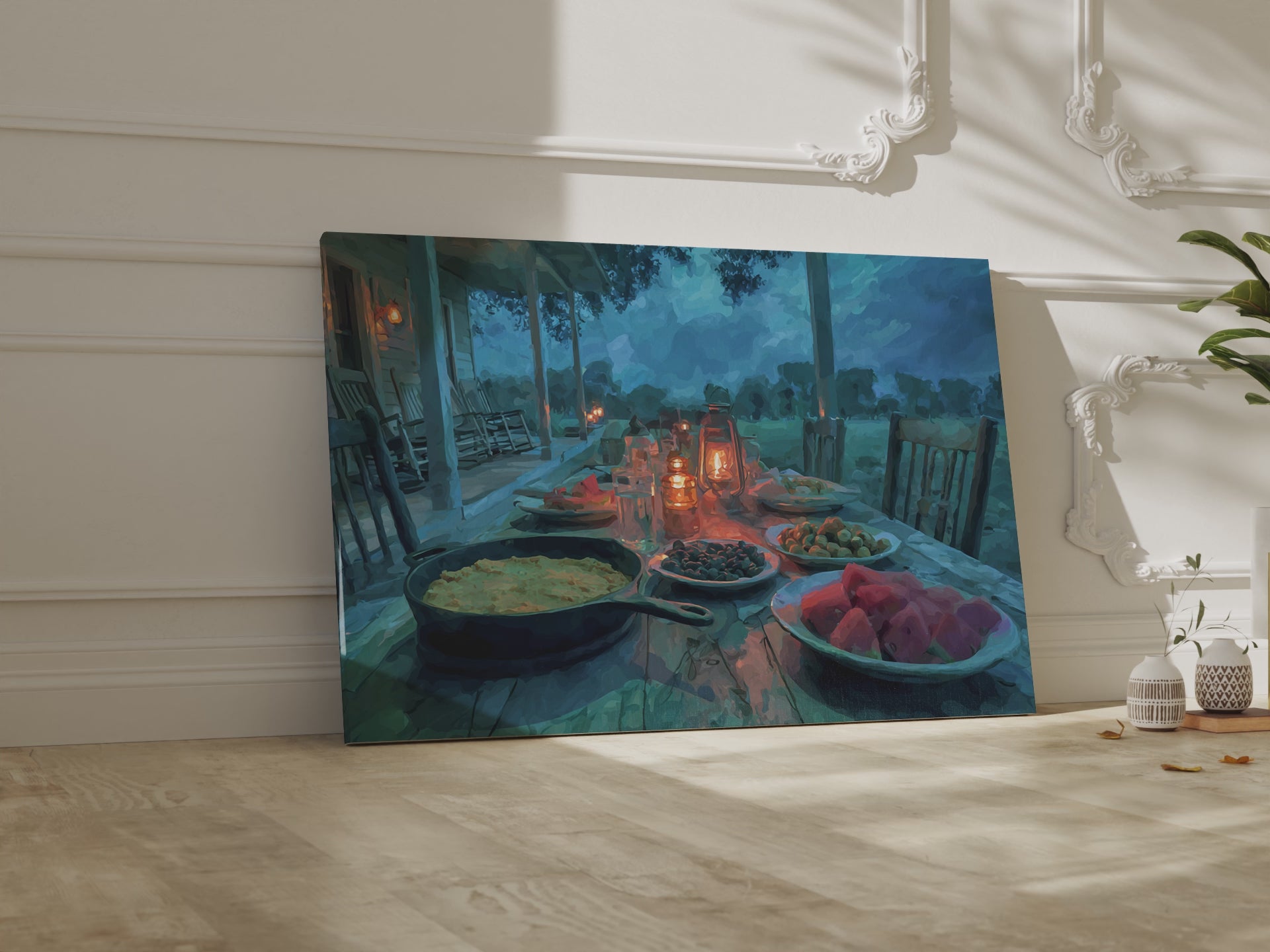 Southern Farmstead Dinner Canvas Print – short video of the print