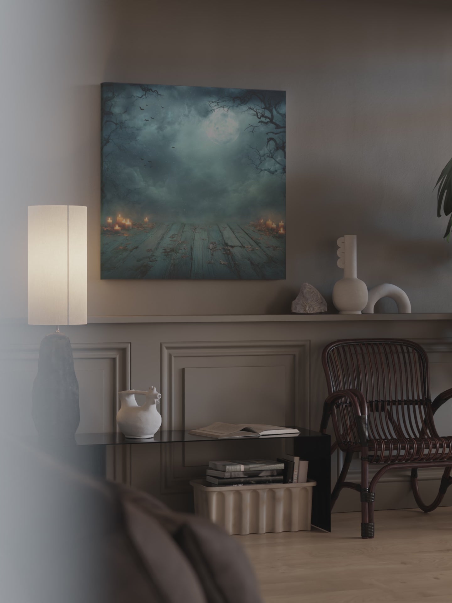Halloween Moon Canvas Wall Art – short video of the print