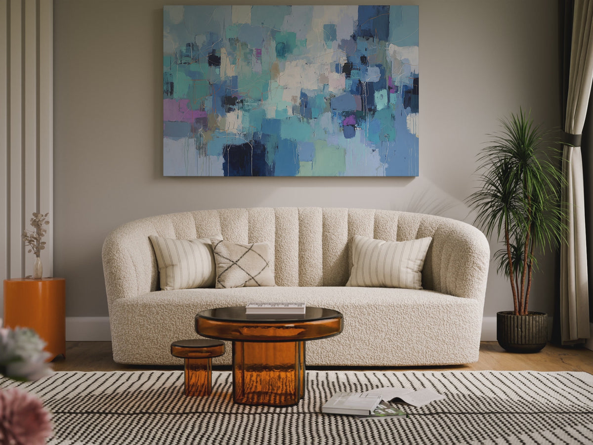 Abstract Blue Canvas Wall Art – short video of the print
