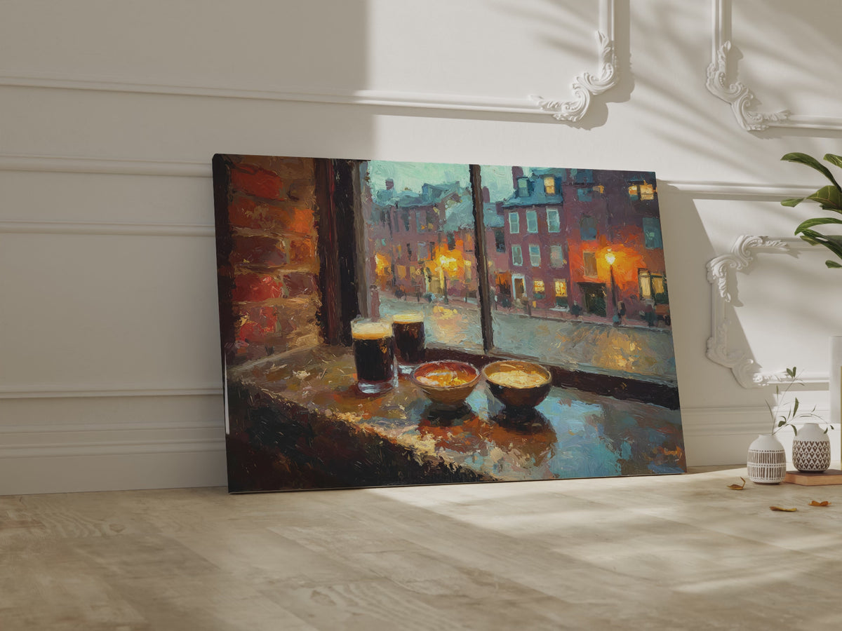 Boston Harbor Tavern Canvas Art – short video of the print