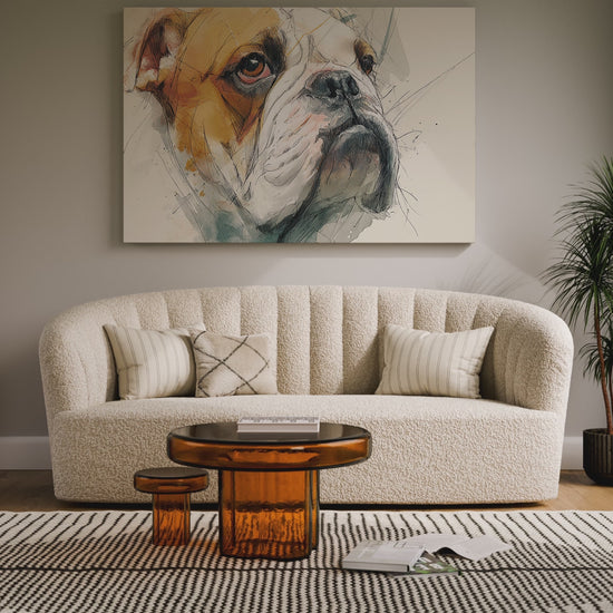 Bulldog Portrait Canvas Wall Art – short video of the print