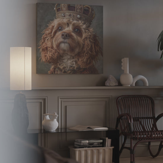 Cavapoo Dog Crown Canvas Print – short video of the print