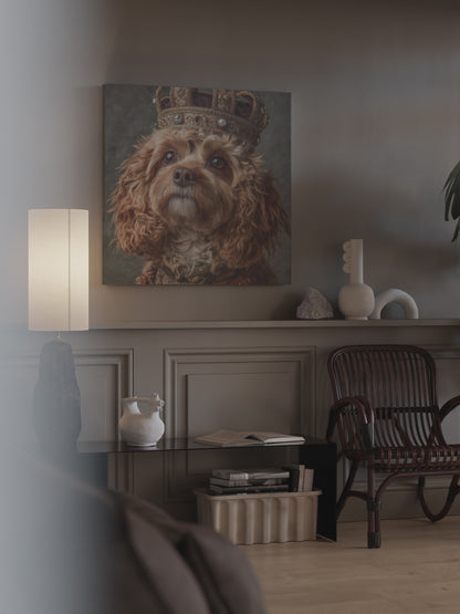 Cavapoo Dog Crown Canvas Print – short video of the print