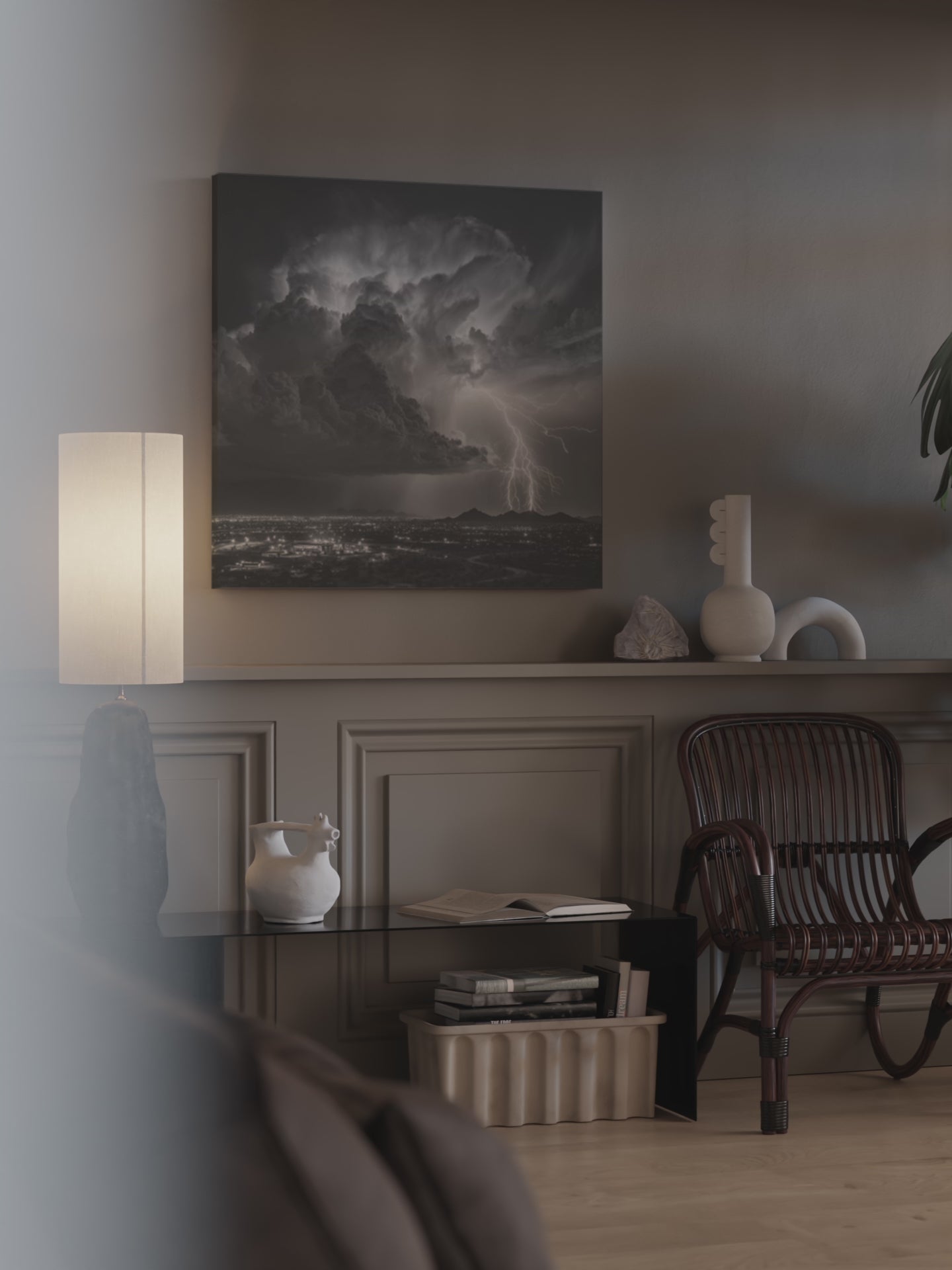 Desert Lightning Storm Canvas Print – short video of the print