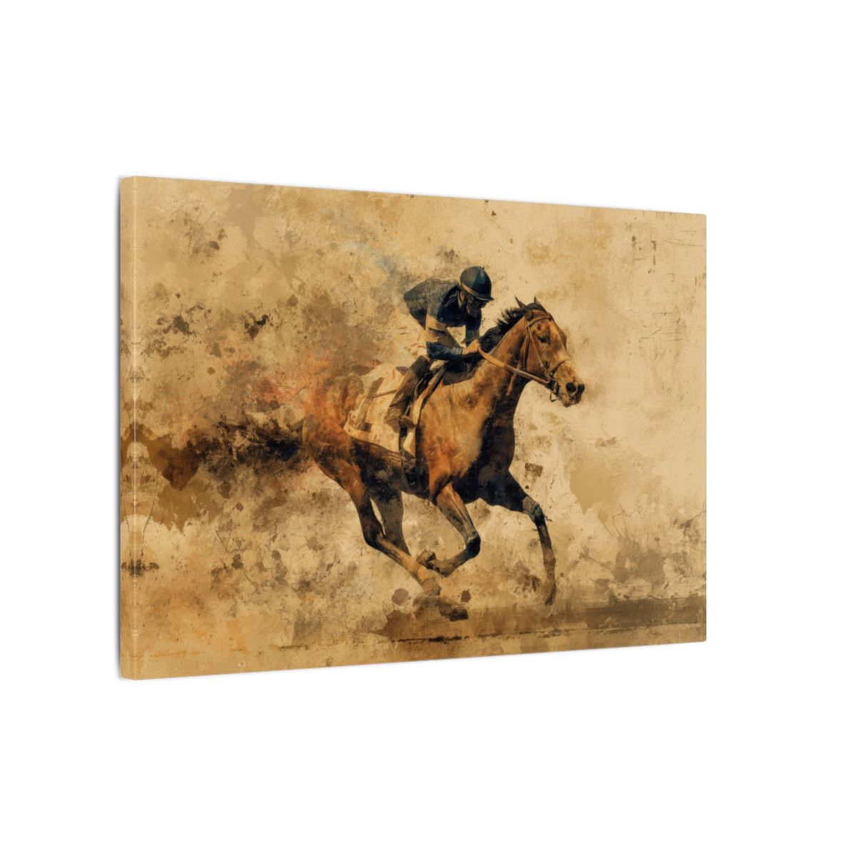 Racing Horse Canvas Print – gallery wrapped canvas, side view