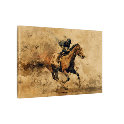 Racing Horse Canvas Print – gallery wrapped canvas, side view