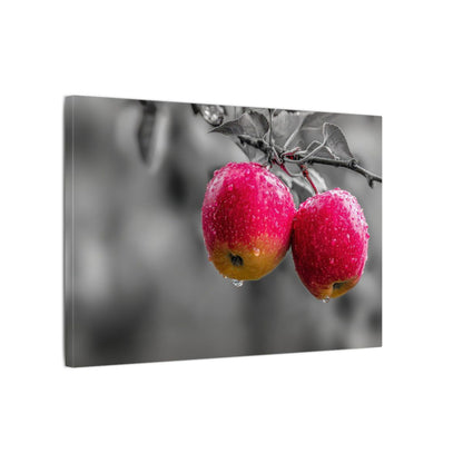 Red Apple Canvas Wall Art – gallery wrapped canvas, side view