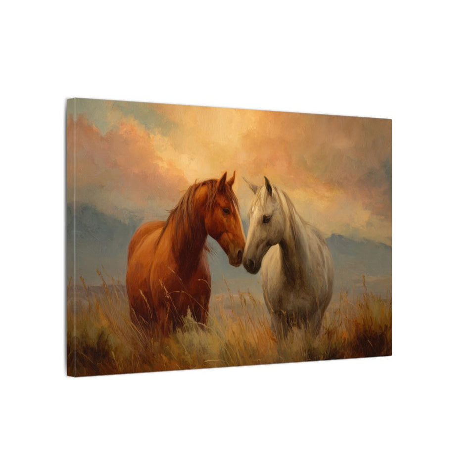 Romantic Horse Canvas Wall Art – gallery wrapped canvas, side view