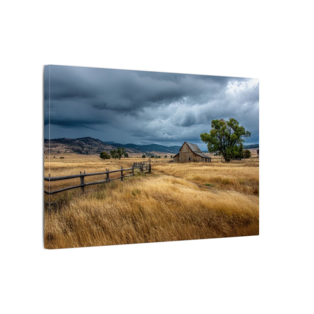 Rustic Barn Canvas Print – gallery wrapped canvas, side view