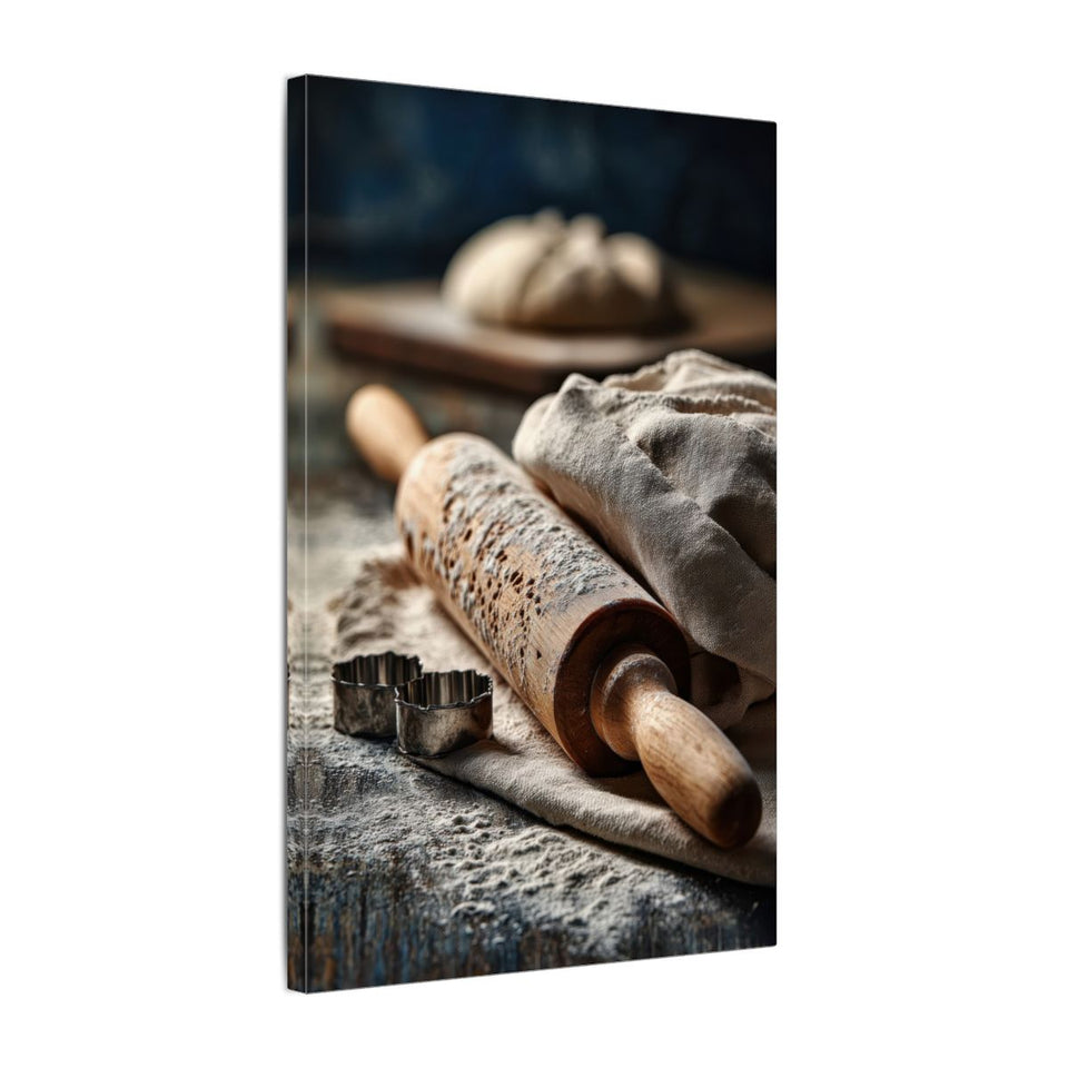 Rustic Kitchen Baking Canvas Art – gallery wrapped canvas, side view